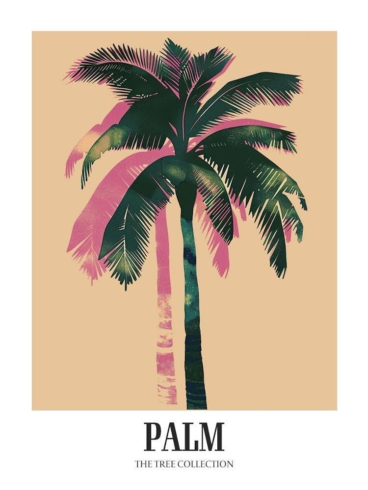 Palm Tree Colourful Illustration 3 Poster