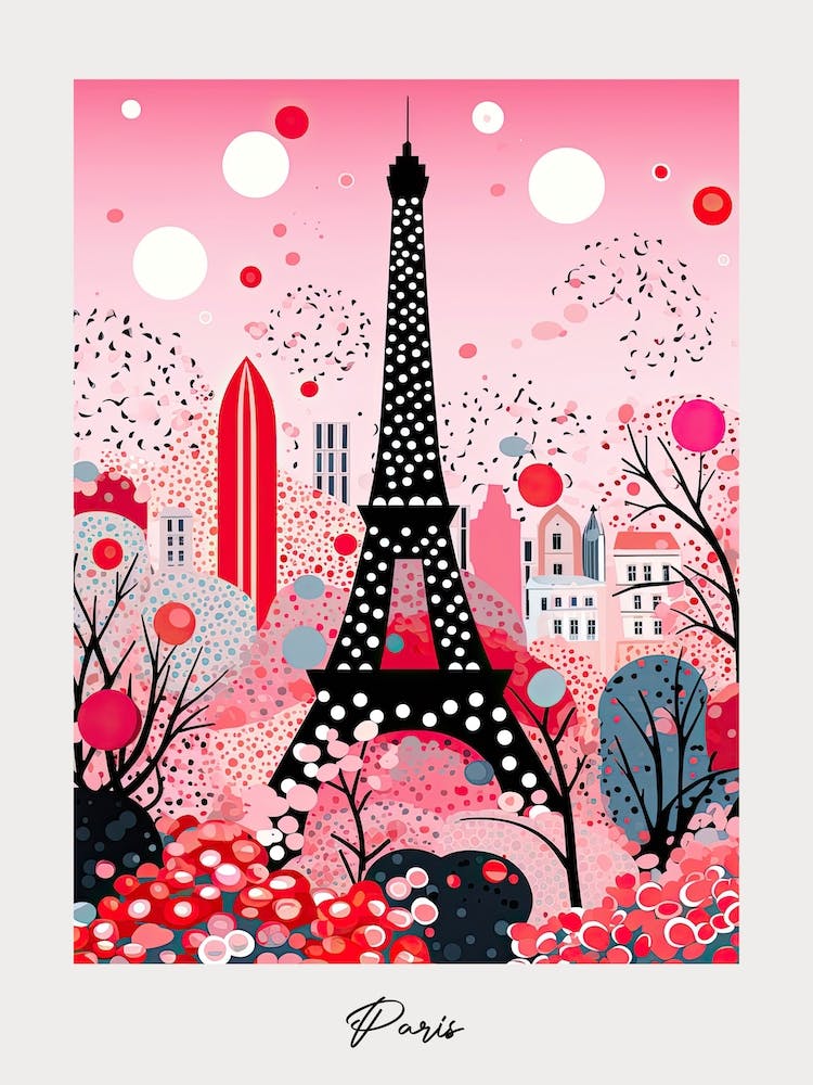 Poster Of Paris, Illustration In The Style Of Pop Art 1