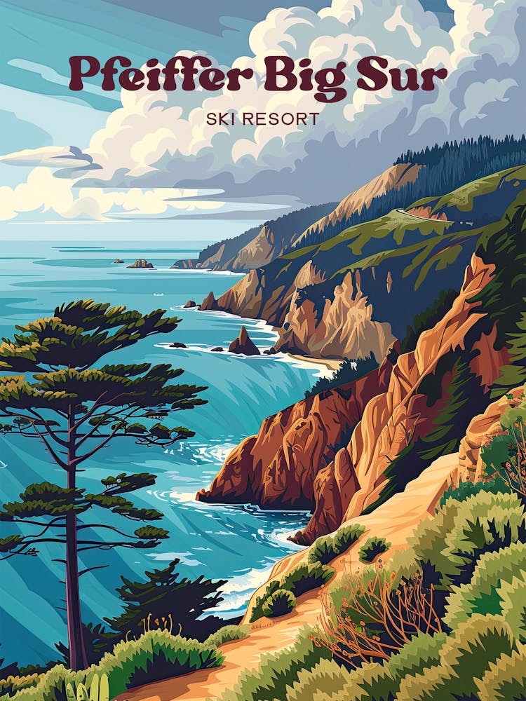 Pfeiffer Big Sur Mini Yosemite Digital Travel Art