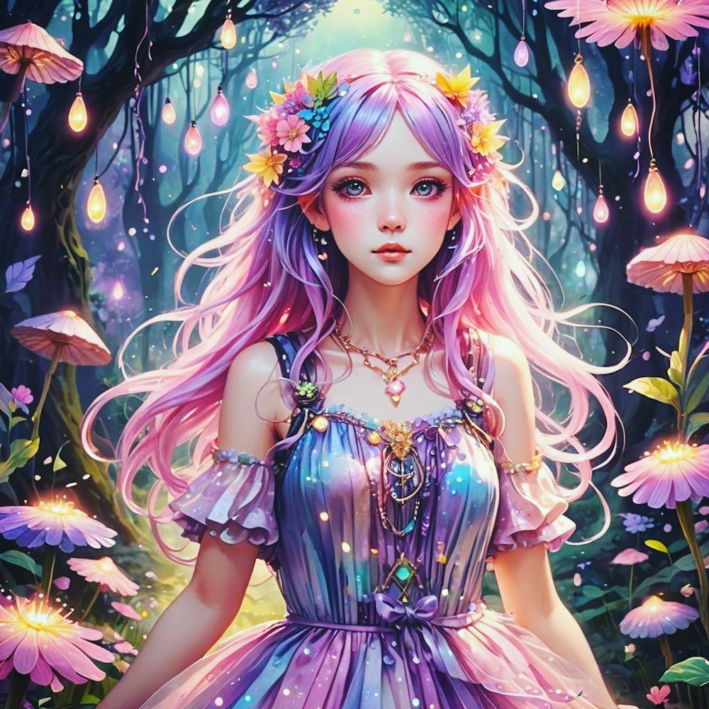 Fairy Girl In The Forest - Moonlit Serenade Series