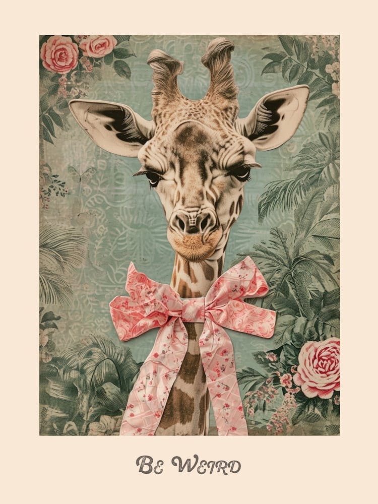 Be Weird Giraffe Bow Poster 2