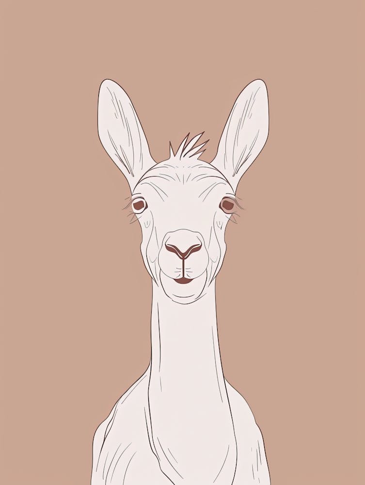Llama - Boho, Line Art
