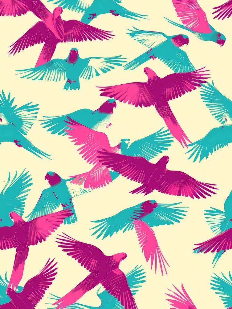 Parrots In Flight