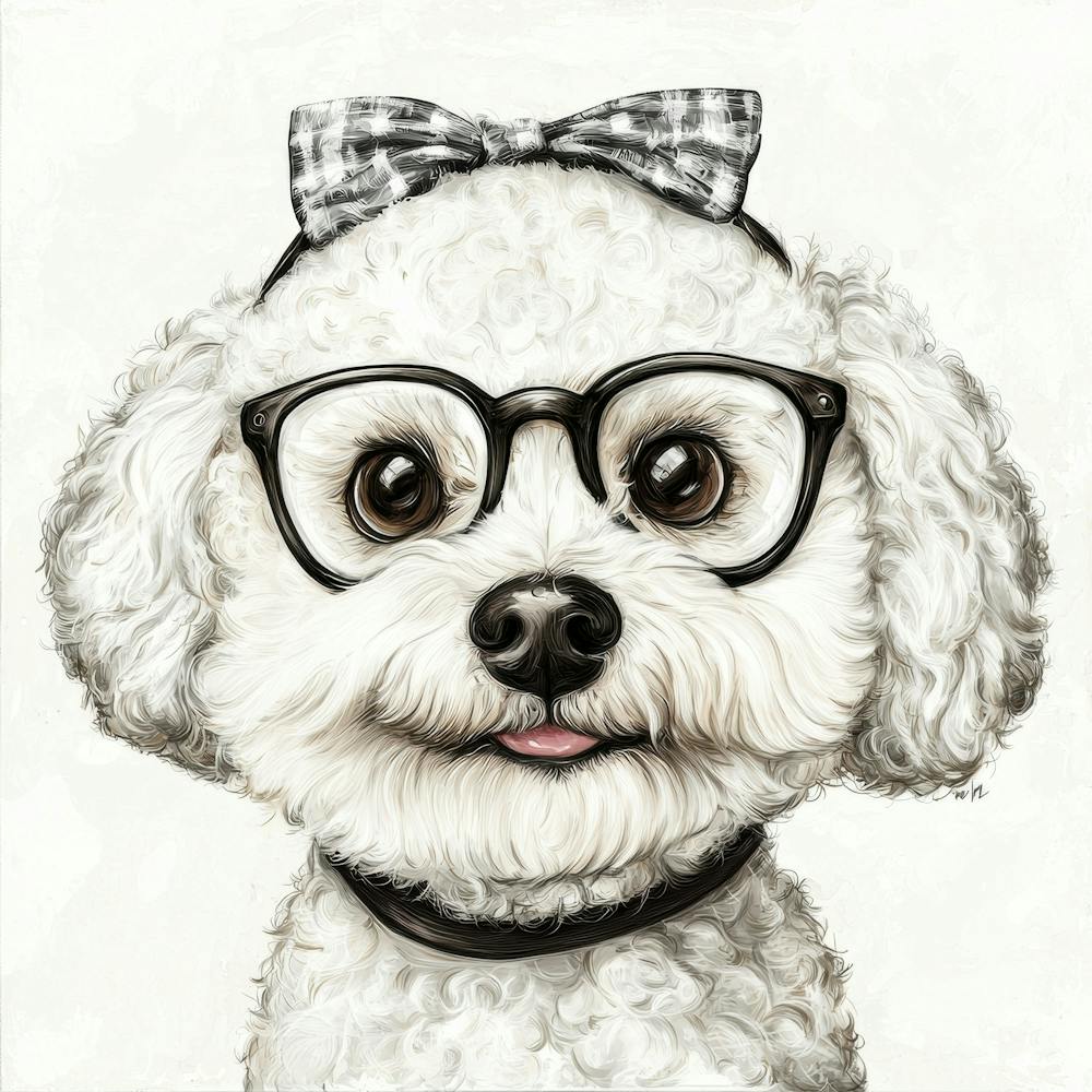 Poodle With Glasses 3