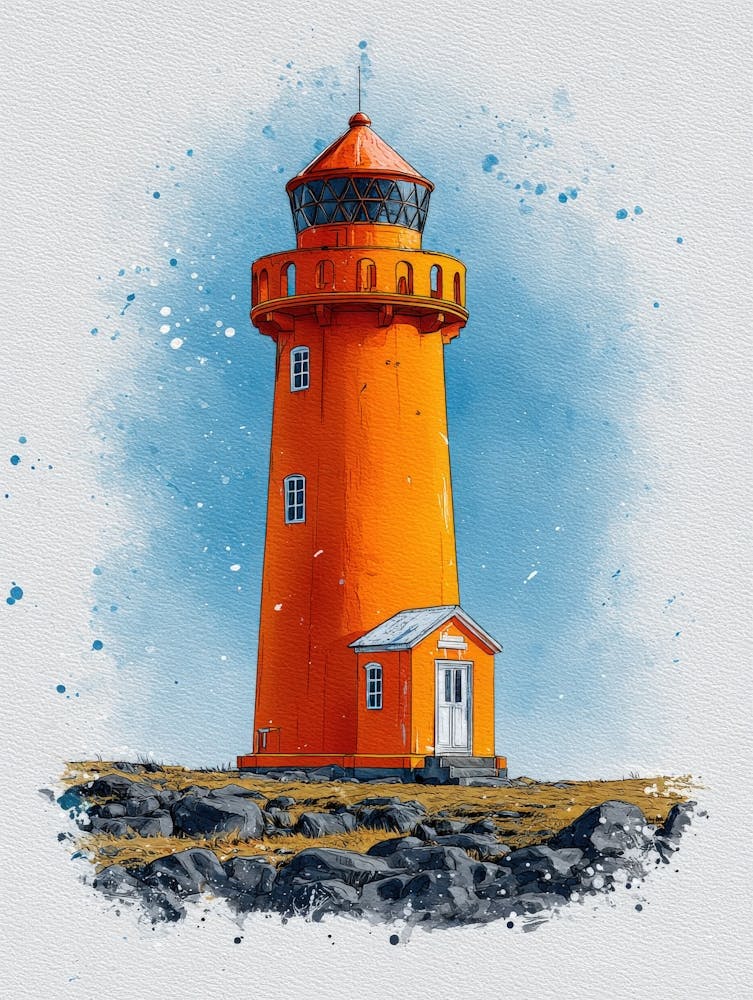 Aihrgdesign Isolated Watercolor Painting Of European Lighthou E1322afd F752 434b B674 7e6edafed46e 3