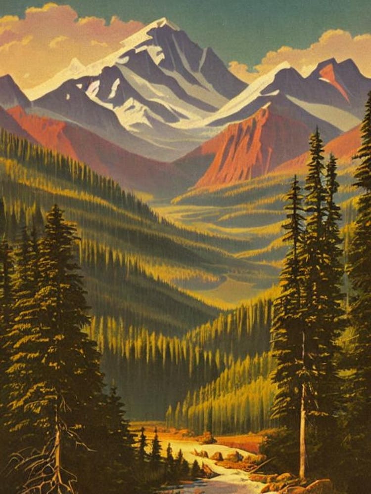 Olympic National Park 2 United States Of America Vintage Poster