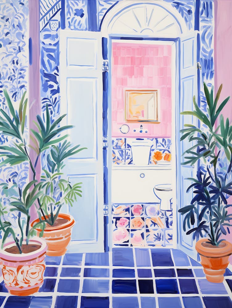 Matisse Inspired Fauvism Bathroom Poster