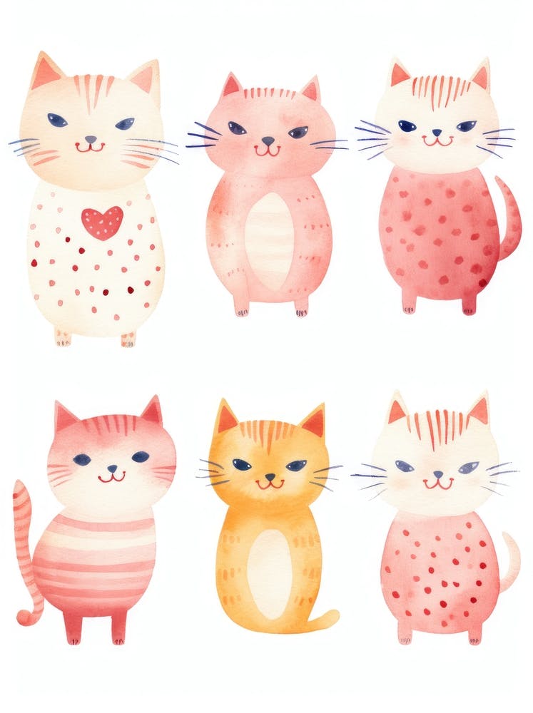 Watercolor Cats 5