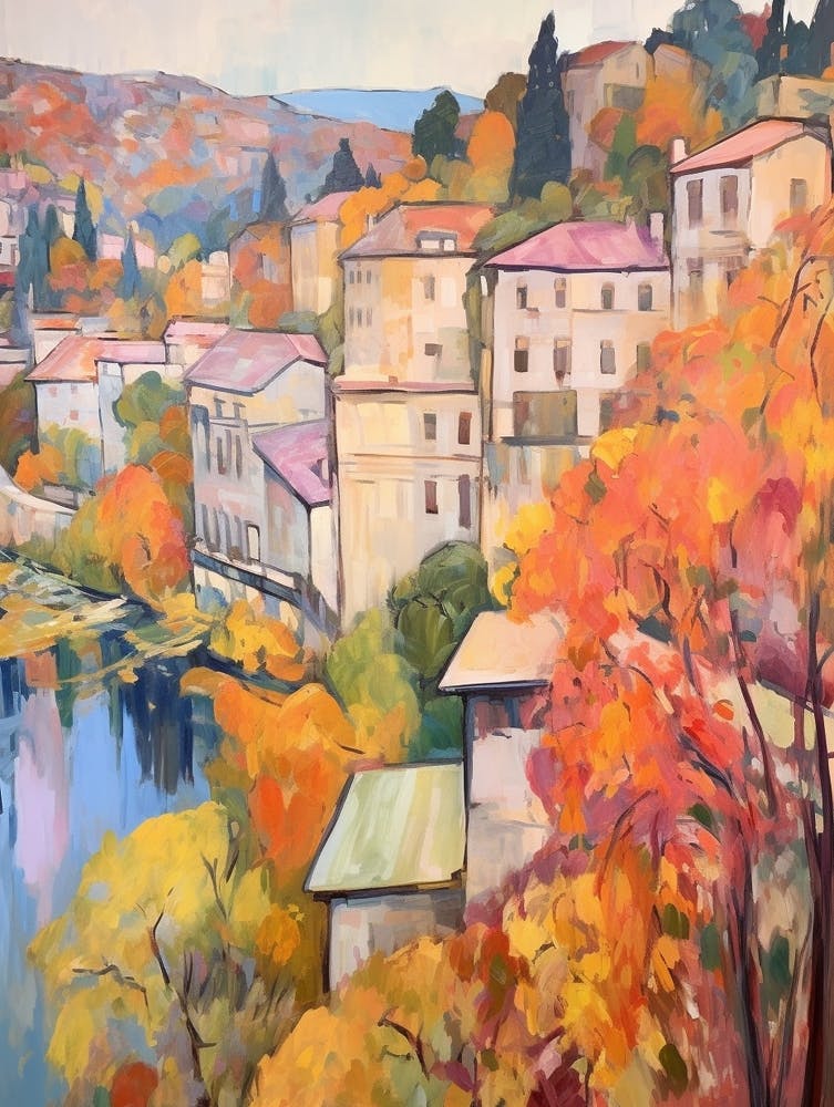 Autumn Gardens Painting Villa D Este Italy