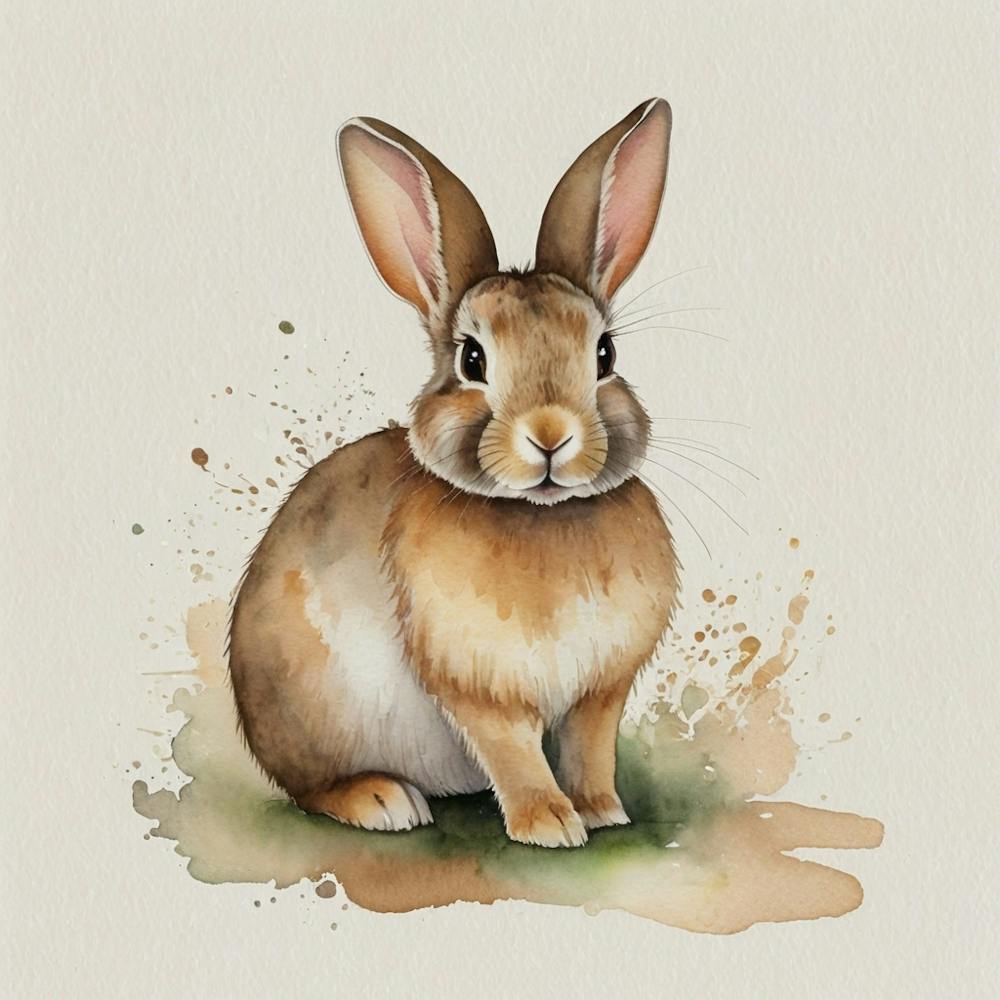 Peinture aquarelle de lapin 2