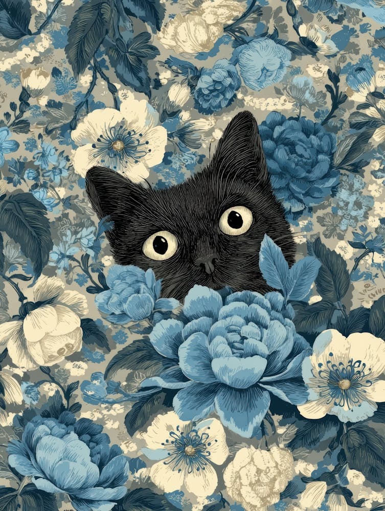 Cat In Flowers 14
