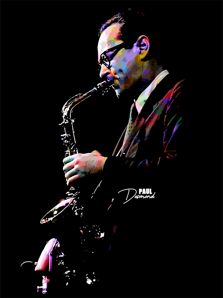 Paul Desmond American Jazz Saxophonist Music in Colorful