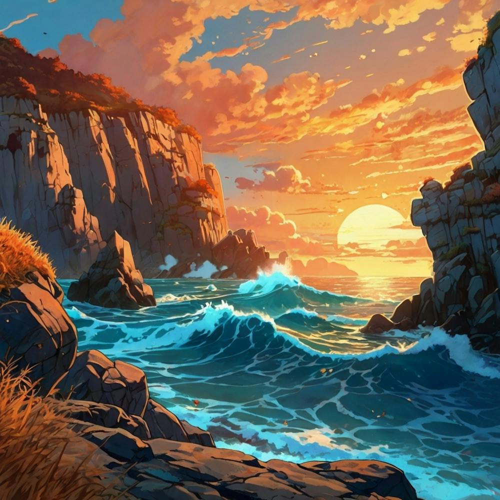 Sunset Over The Ocean