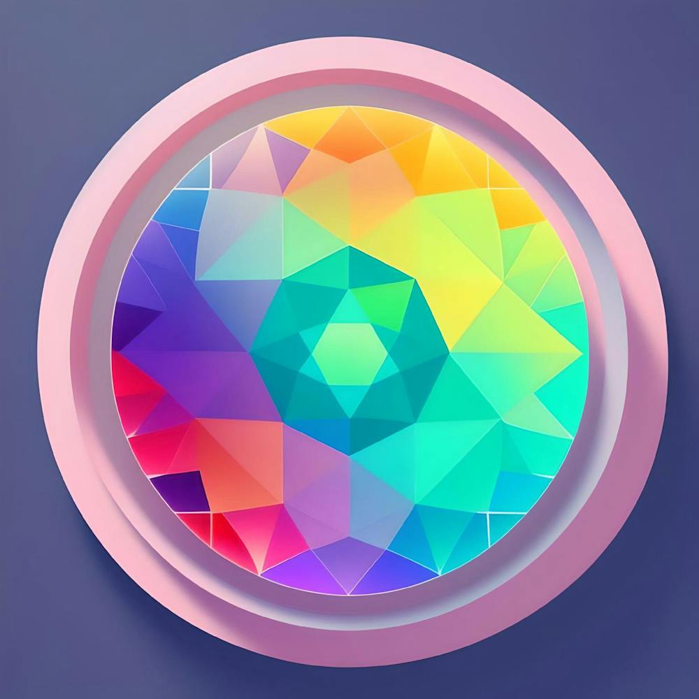 Circle Colorful Rainbow Spectrum Button Gradient Psychedelic