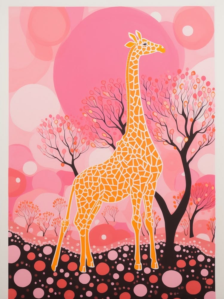 Giraffe With The Acacia Trees 2