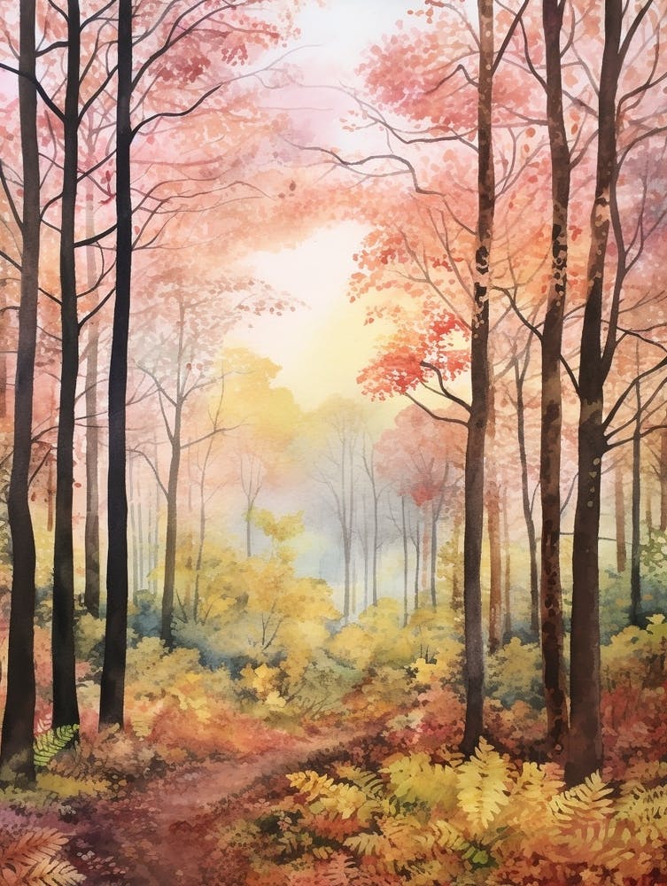 Paysage forestier d'automne Forest Of Dean England 1