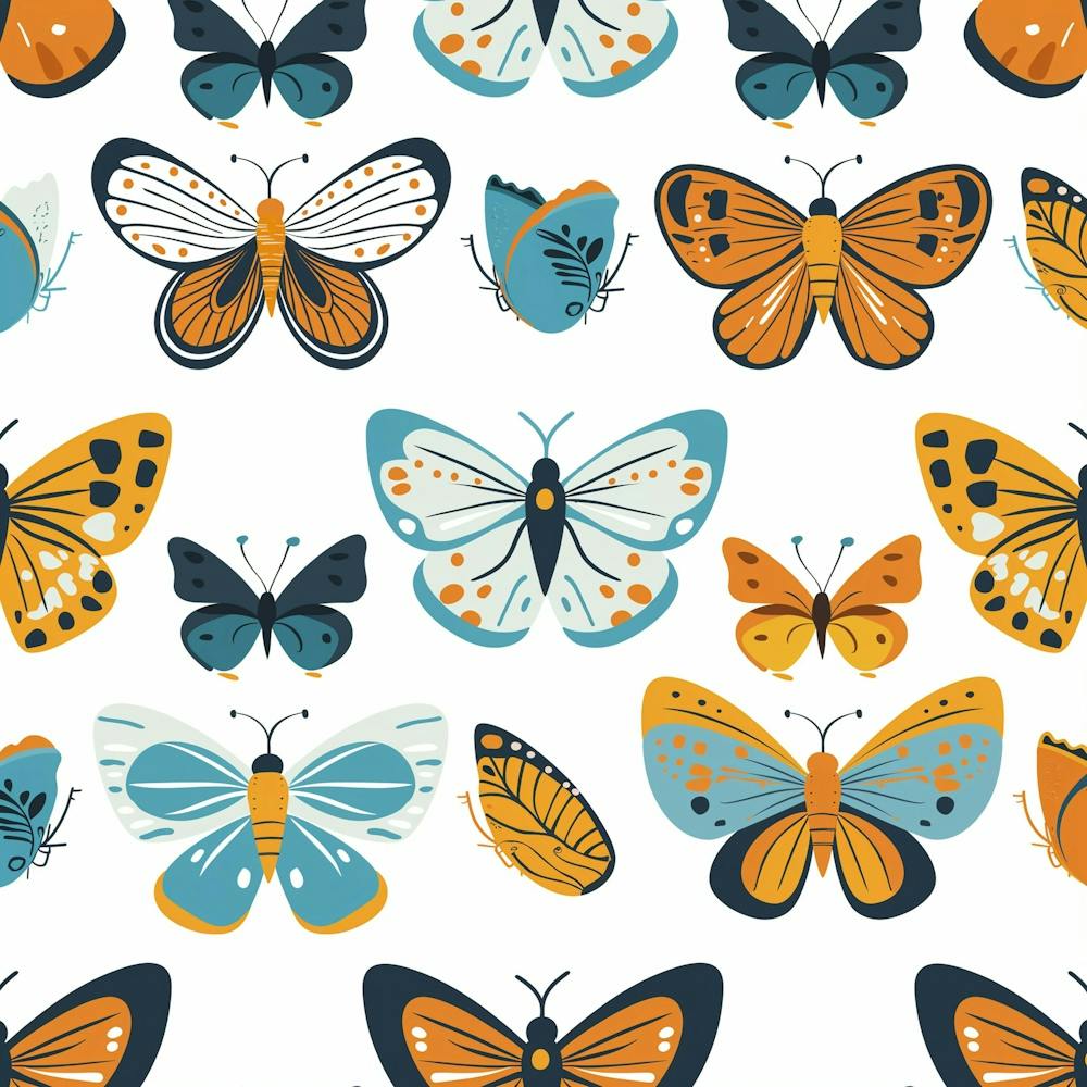 Repeating Pattern Texture Of Cartoon Butterflies That Would Be Good For Kids Print On Demand Products
