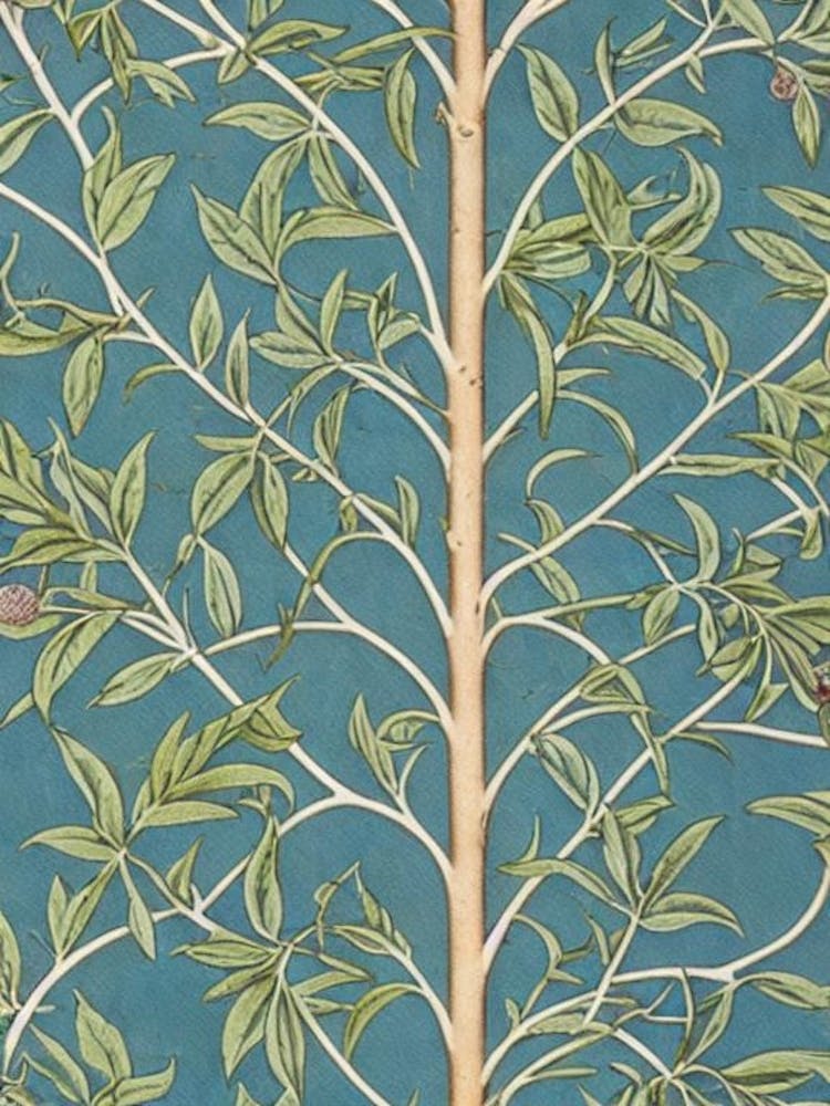 Nutmeg Hickory tree Vintage Botanical