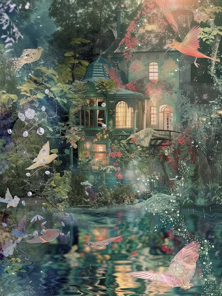 Fairy House Collage Pond Monet Scrapbook 4