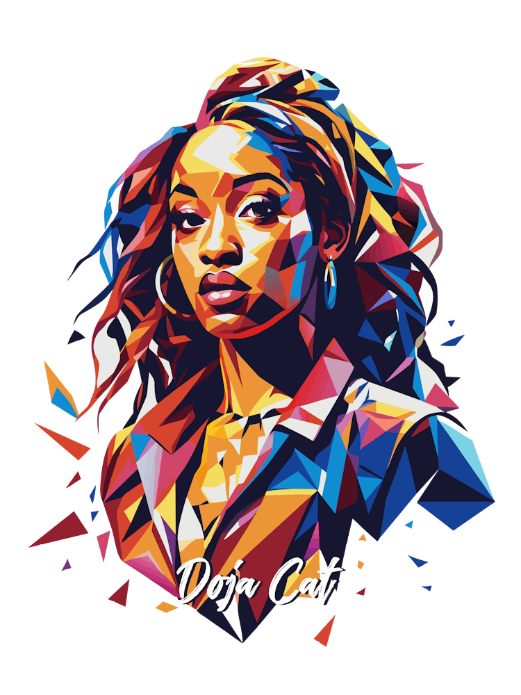 Doja Cat 02 Portrait Music Icon Style WPAP Pop Art