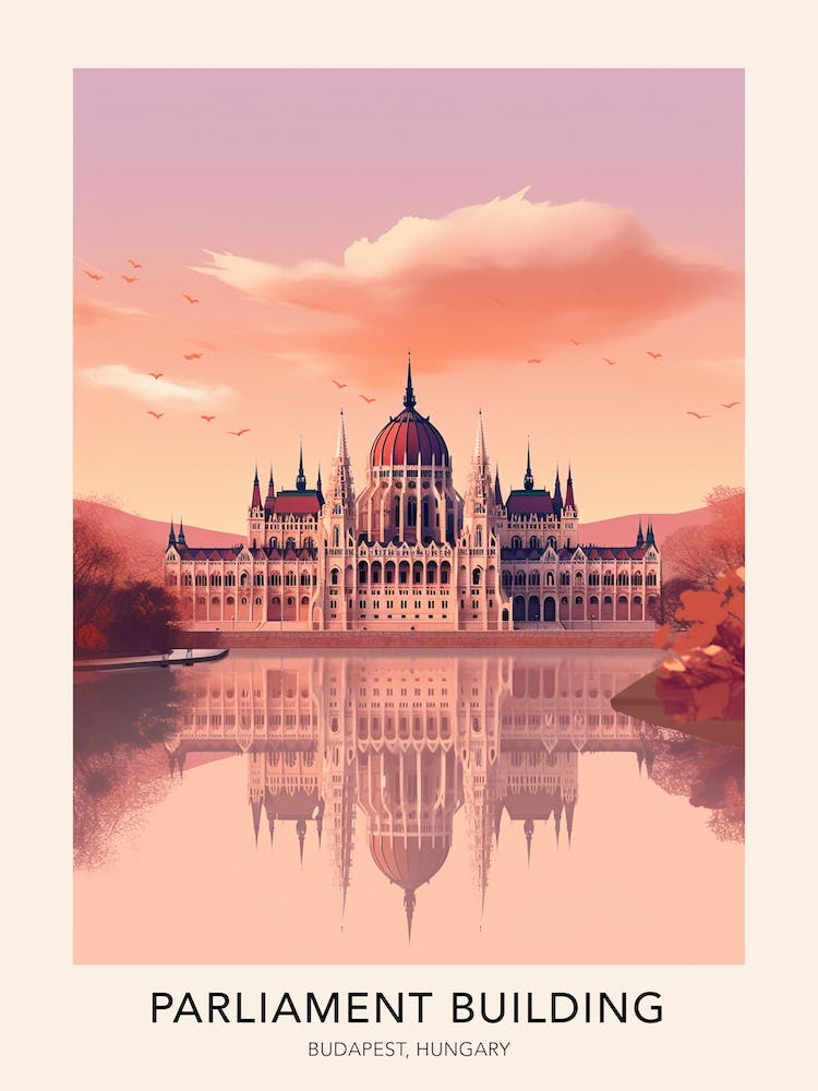 The Parliament Building Budapest Hungary Travel Poster