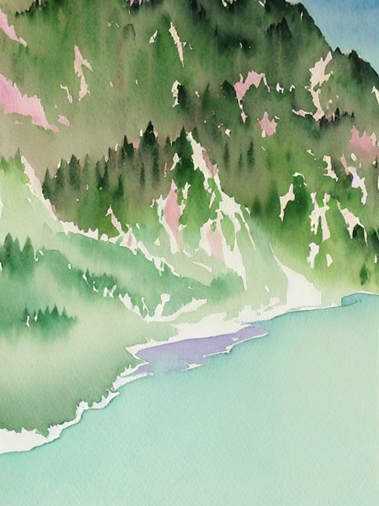 Los Glaciares National Park Argentina Water Colour Poster