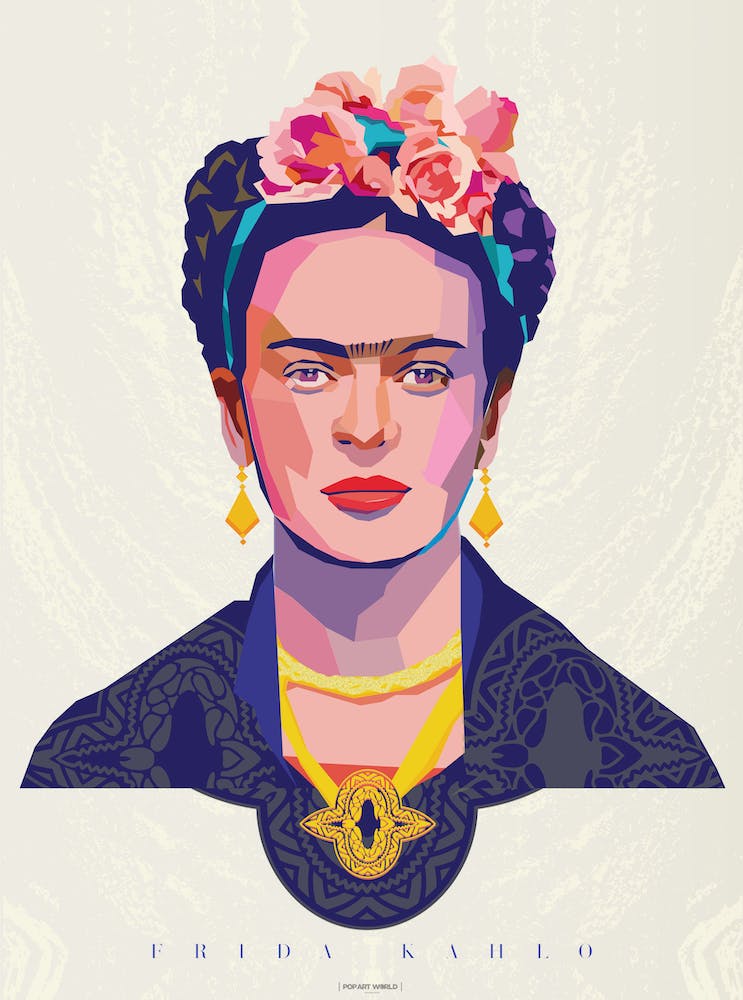 FRIDA POSTER| HQ Vector version | POP ART WORLD 2023 | www.popart.world