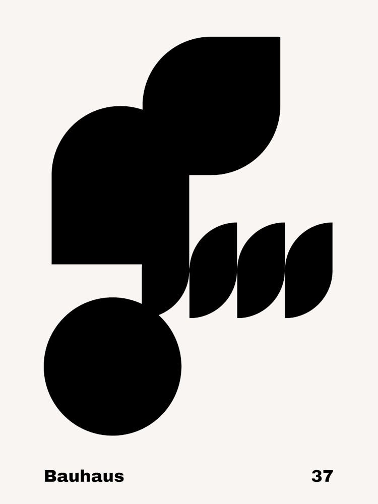 Geometric Bauhaus Poster B&W 37