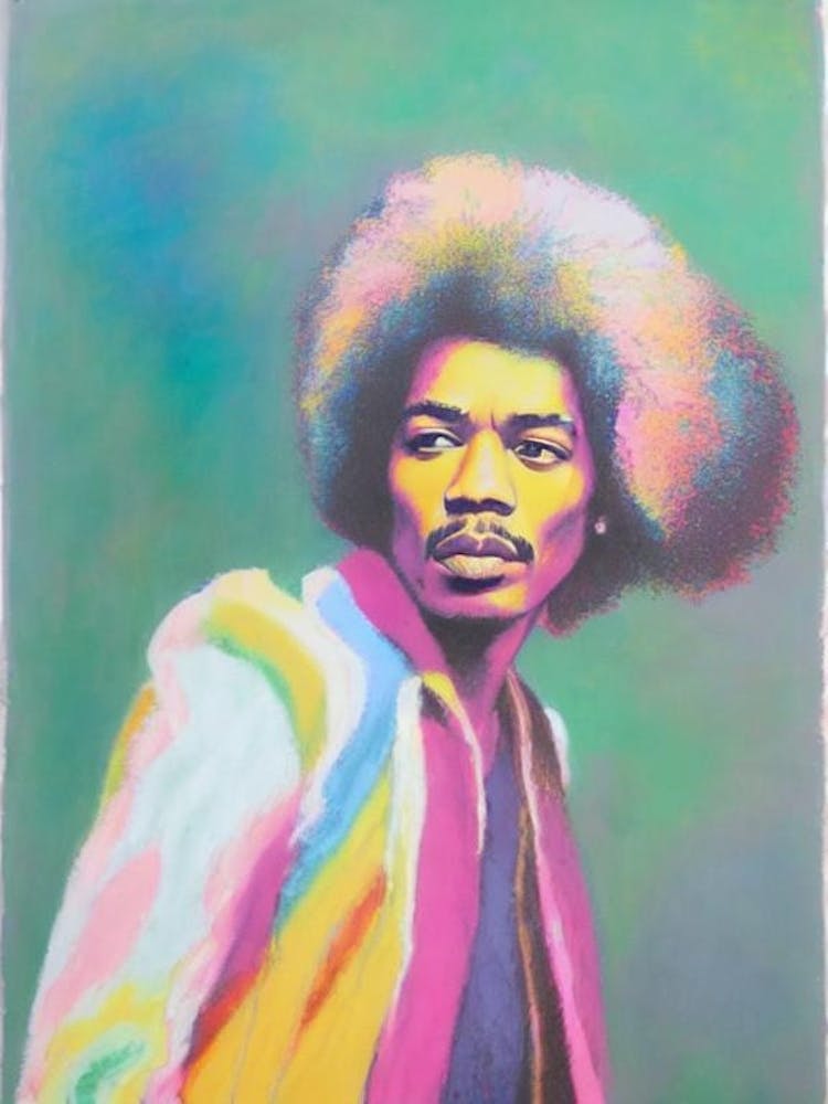 Jimi Hendrix Colourful Illustration