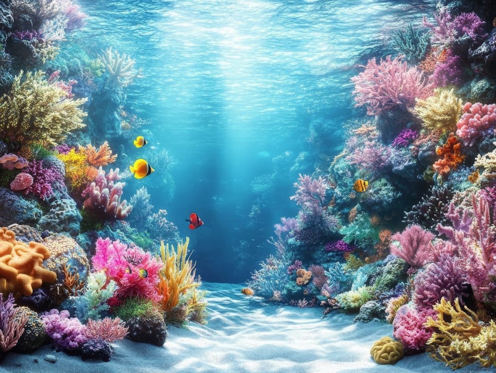 3d Underwater Coral Reef With Sea Life 1