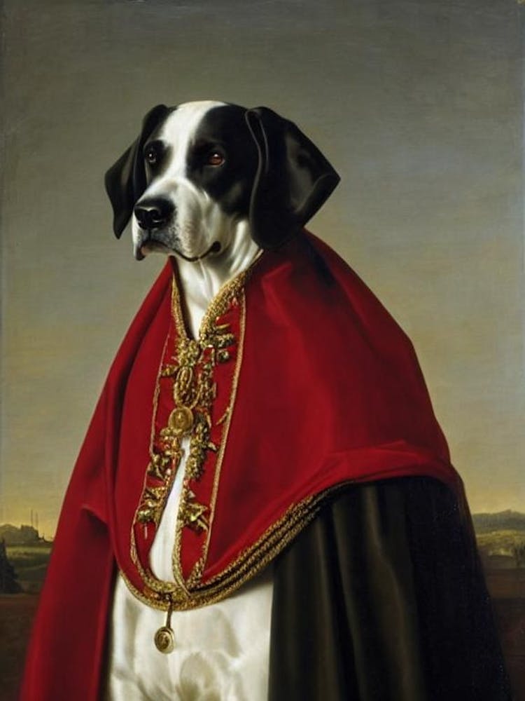 Dogo Argentino Renaissance Portrait Oil Painting