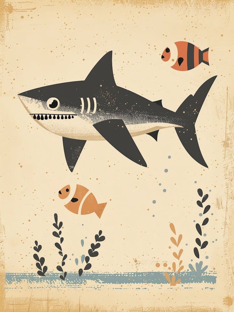 Shark & Clown Fish Muted Pastel 1