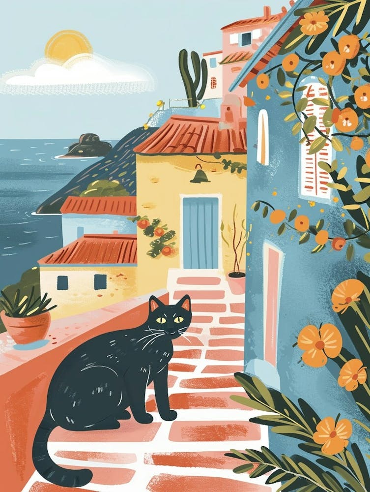 Chartreux Cat Storybook Illustration 2