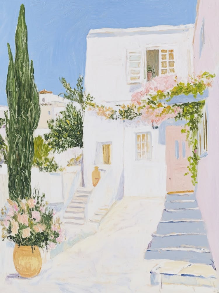 Art De Voyage Peinture Vue De Rue Du Maroc