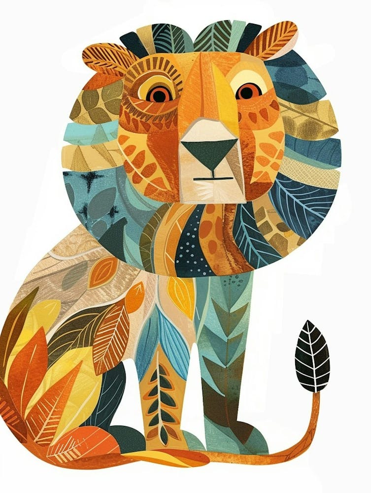 African Lion Symbolic Imagery Clipart 1