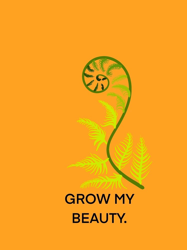 Grow fern graphic orange