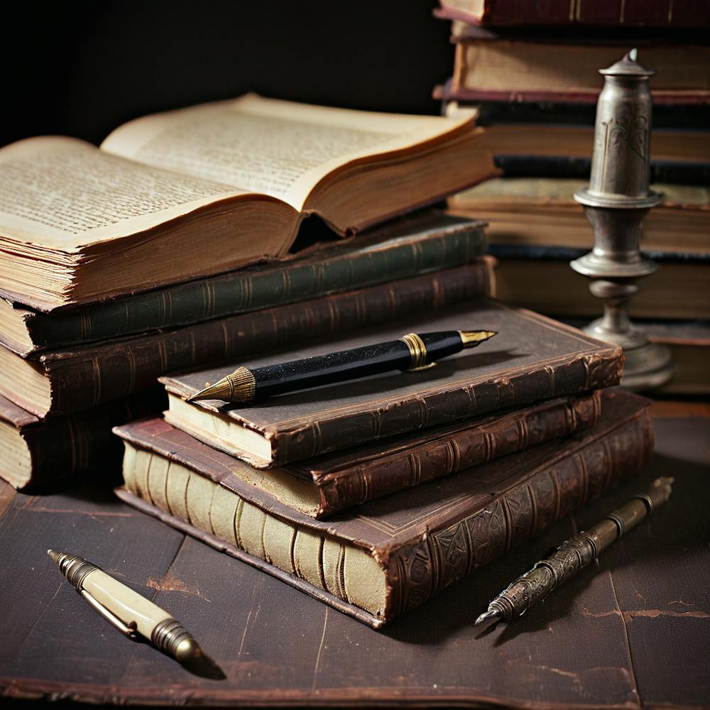 Old Books And Pens