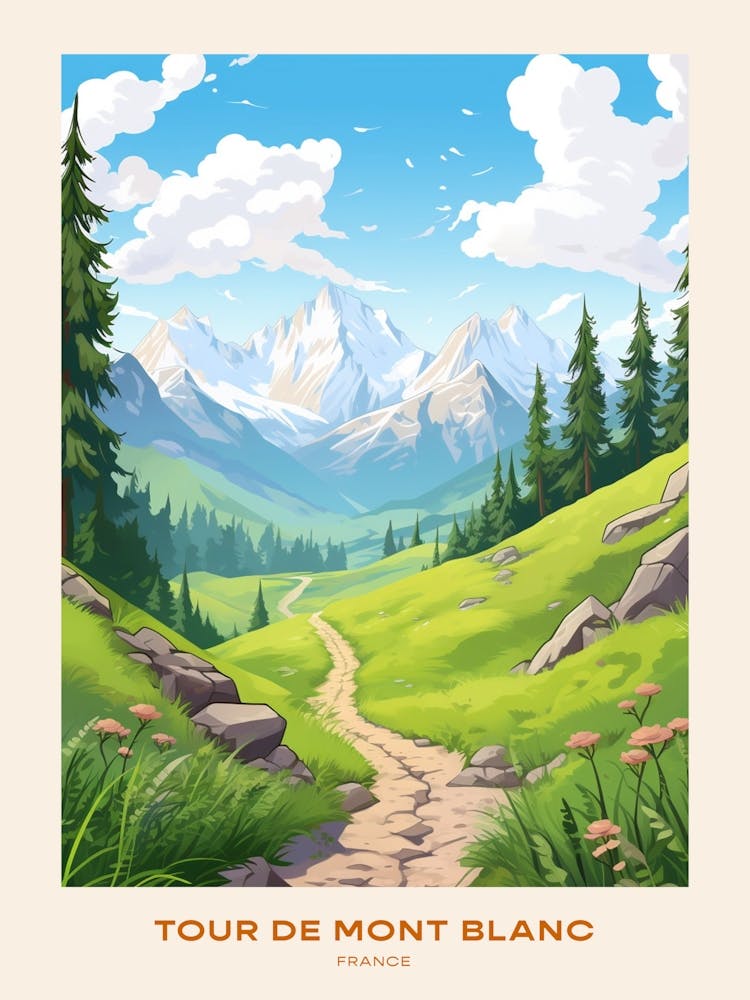 Tour De Mont Blanc France 4 Hike Poster
