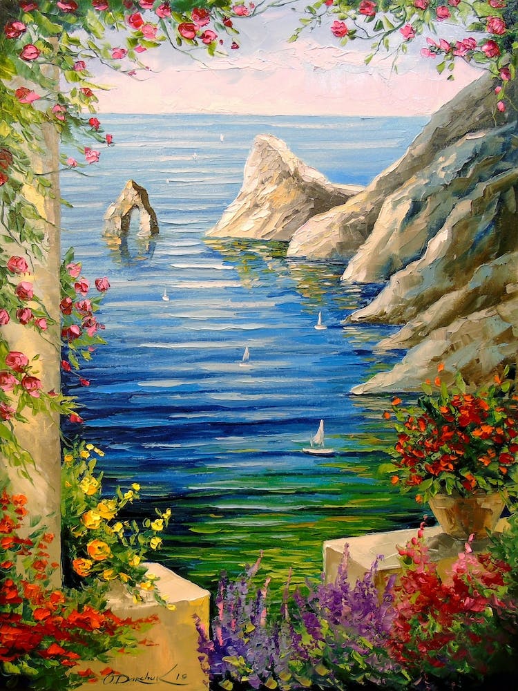View of the sea and the rocks