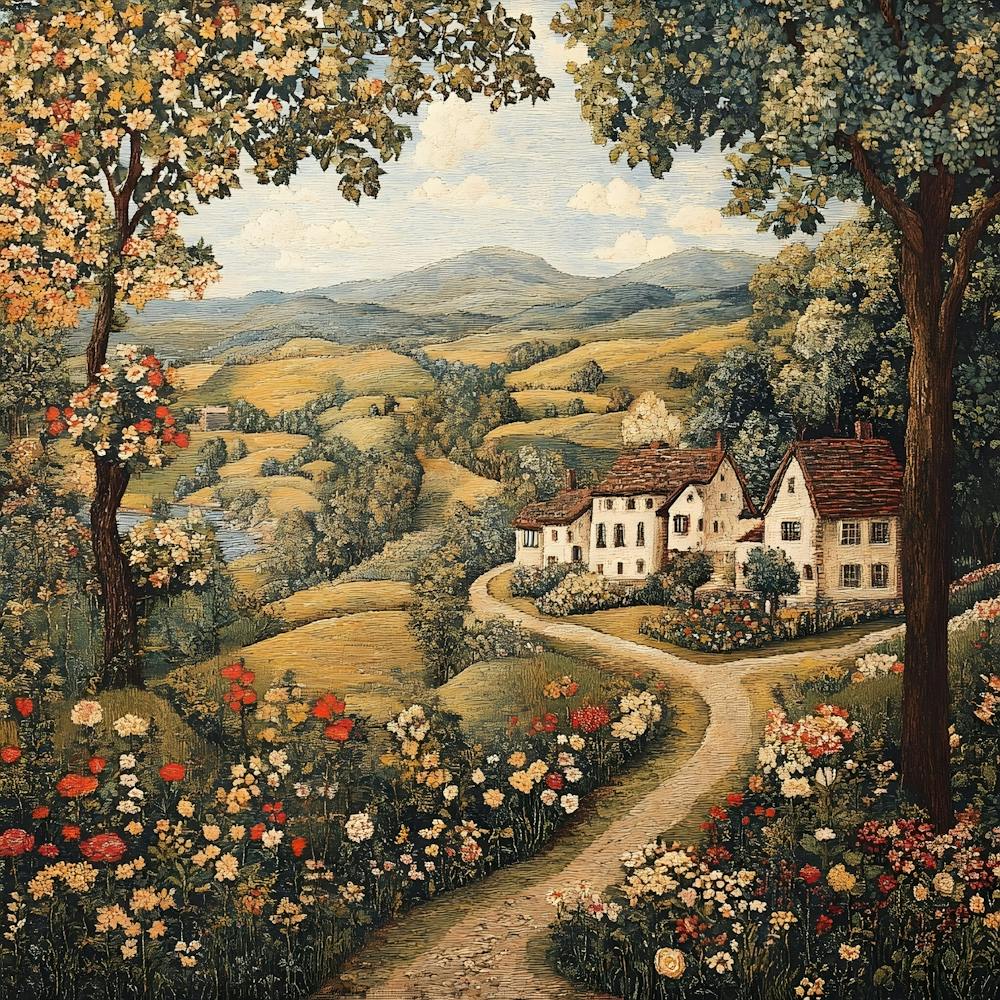 European Countryside Tapestry 15