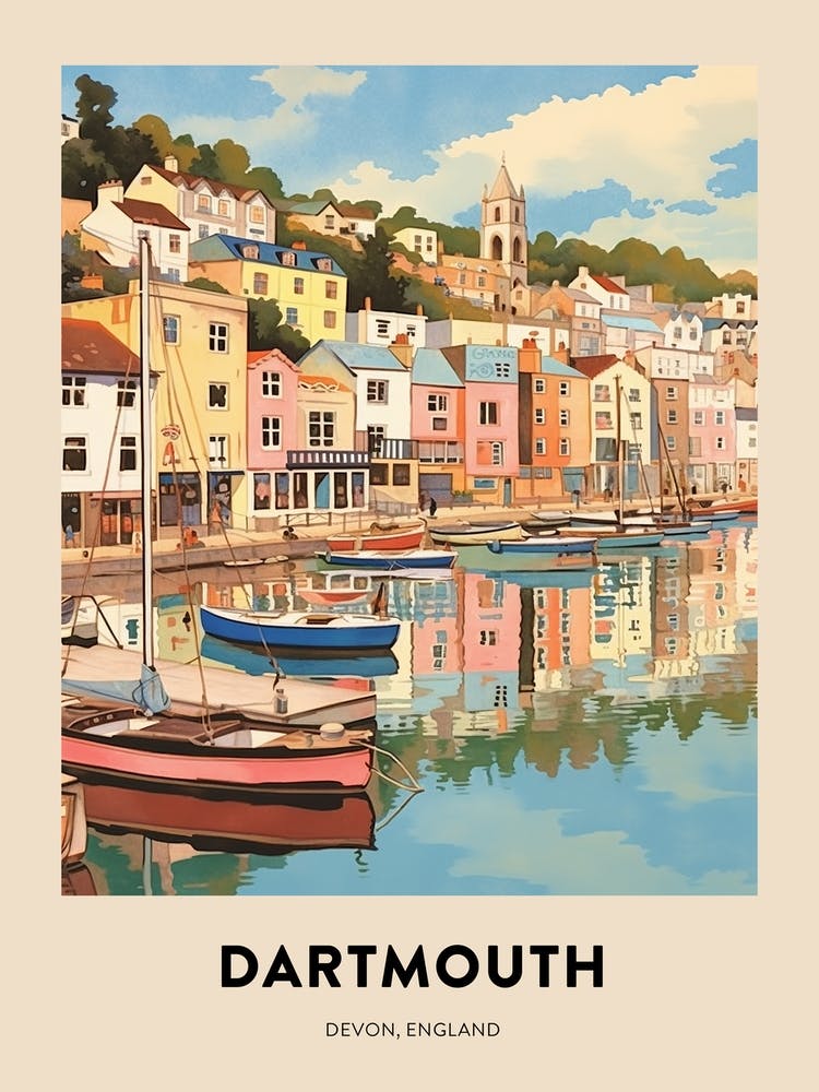 Devon Vintage Travel Poster Dartmouth 4