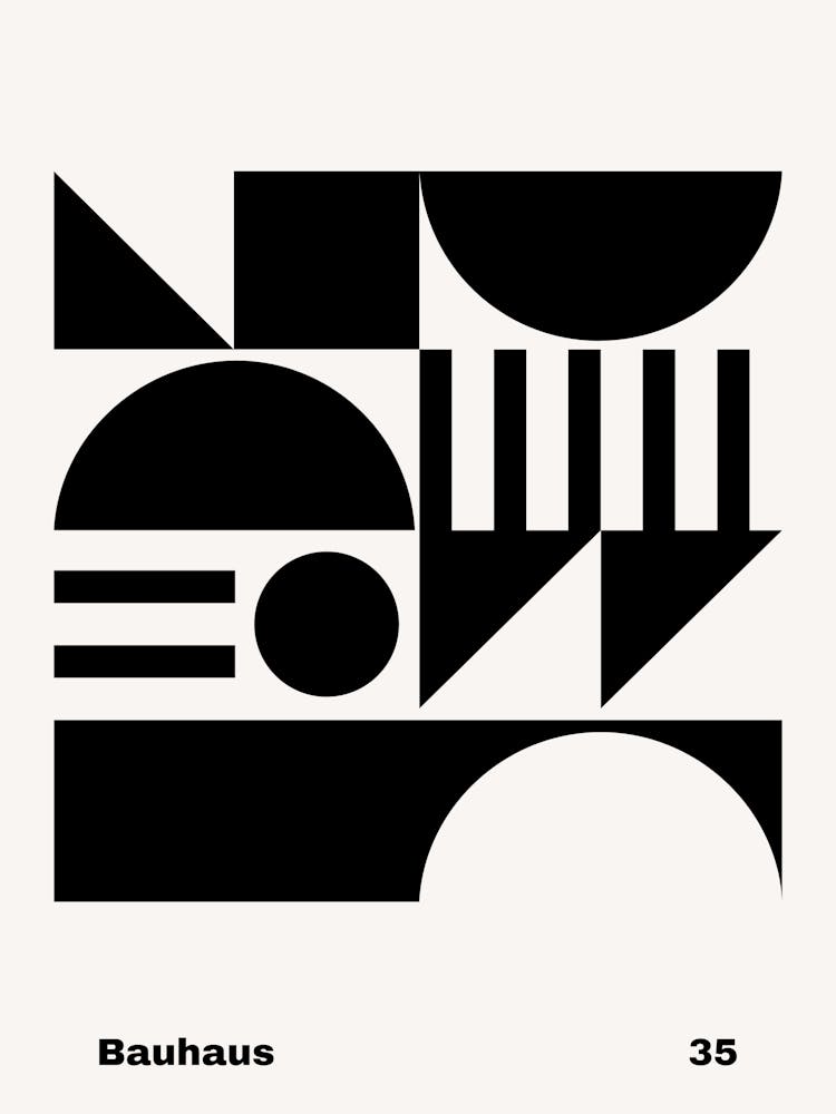 Geometrisches Bauhaus Poster S/W 35