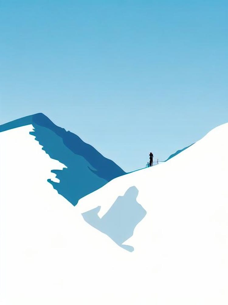 Davos Klosters, Switzerland Minimal Skiing Poster