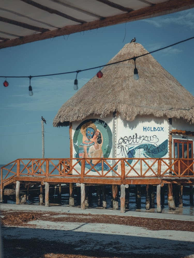 Street Art Ocean Pavilion On Isla Holbox Mexico