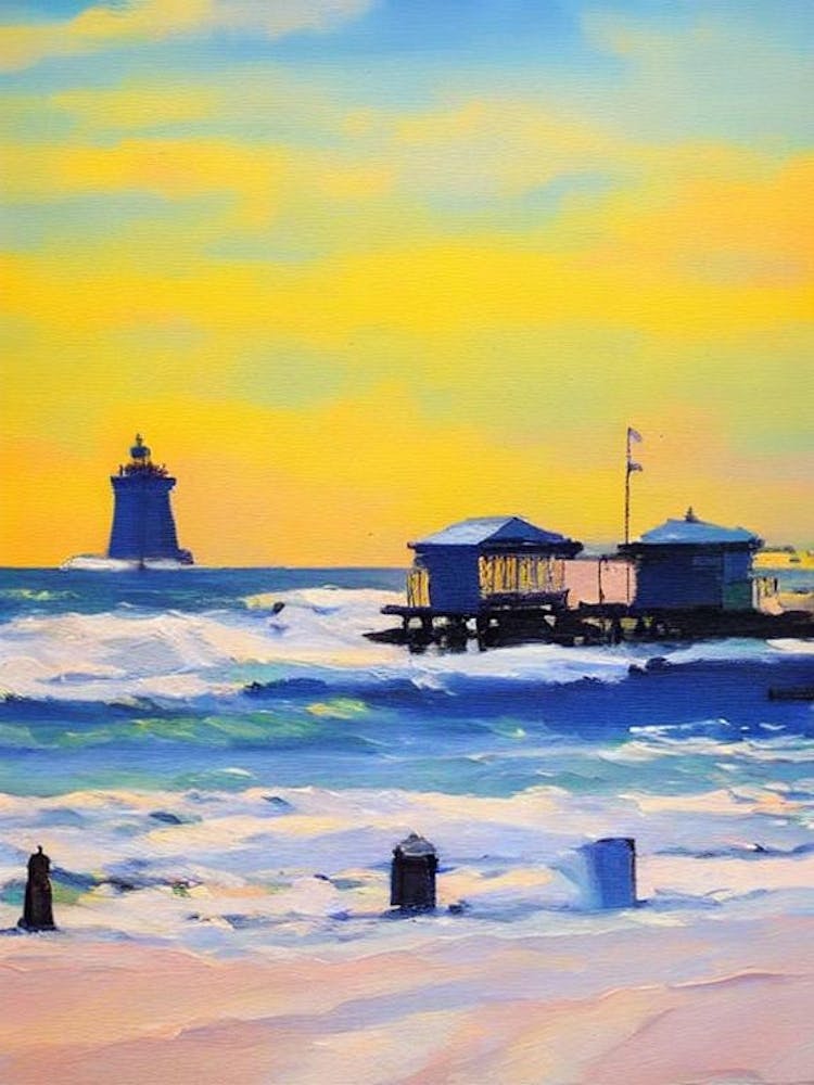 Atlantic City Beach, New Jersey Bright Abstract