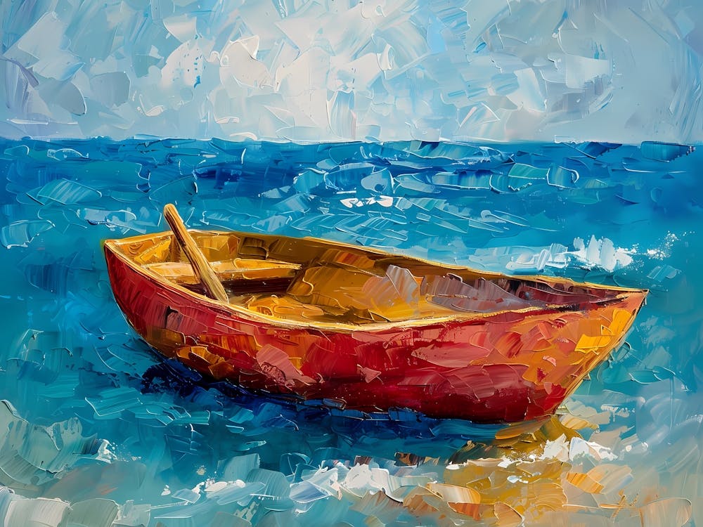 Serenity at Sea An Oil Painting of a Boat
