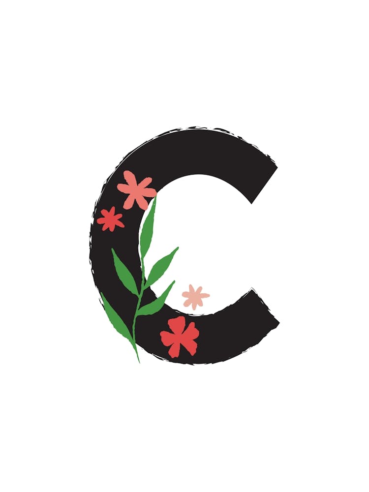 Bedroom Decor White Floral Letters Grey 03