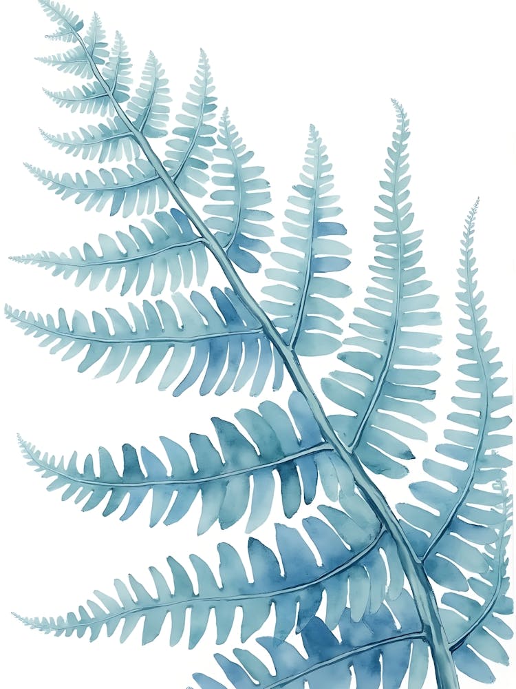 Hand-Painted Blue Floral Form