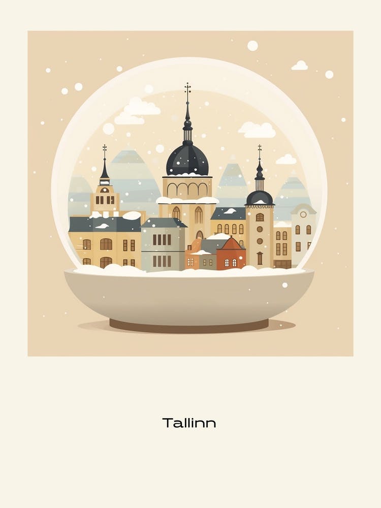Tallinn Estonia Snowglobe Poster