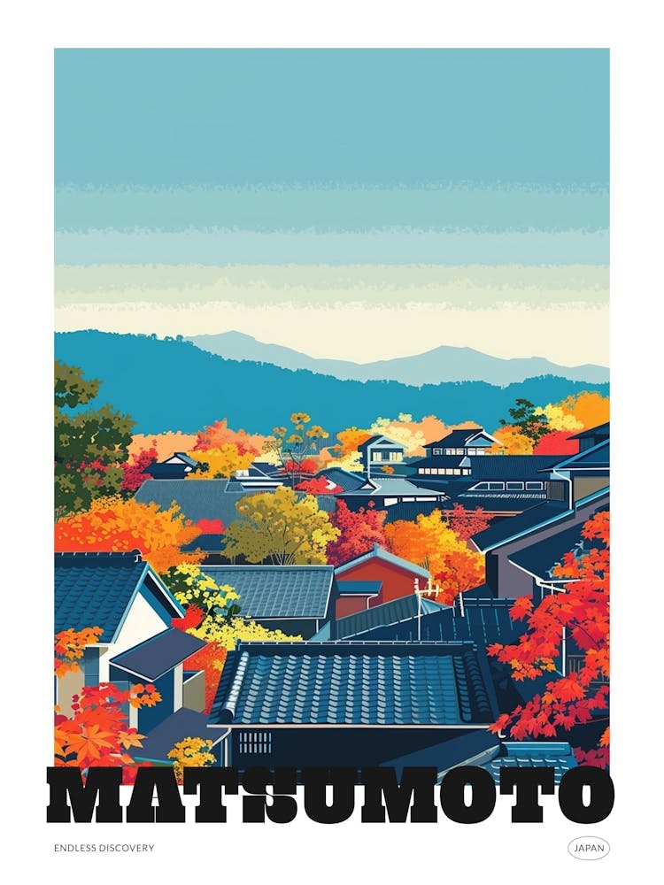 Matsumoto Japan 4 Colourful Travel Poster